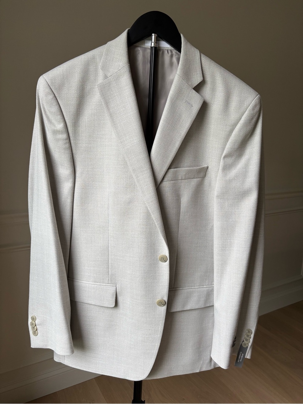 Michael Kors Cream Textured Two-Button Blazer